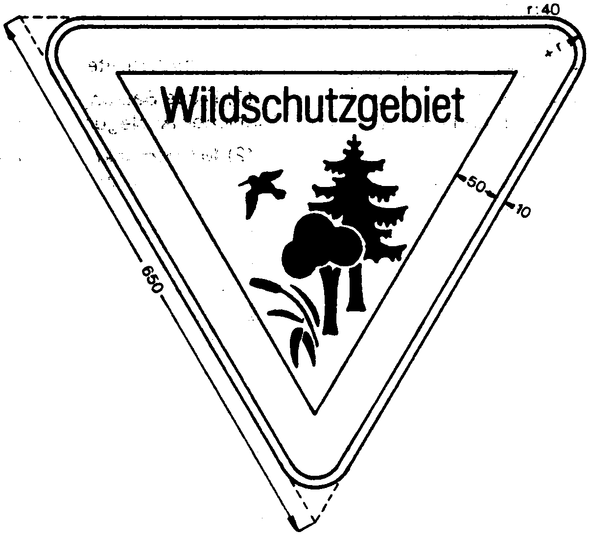 Muster Kennzeichnung von Waldschutzgebieten und geschützen Wildbiotopen