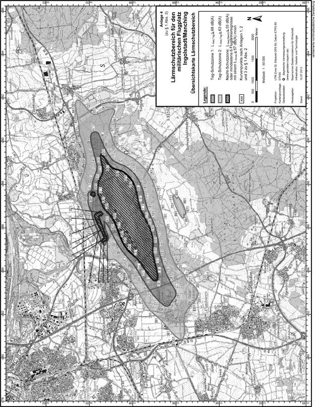 Landkarte Übersichtskarte Lärmschutzbereich