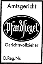 Muster: Pfandsiegelmarke