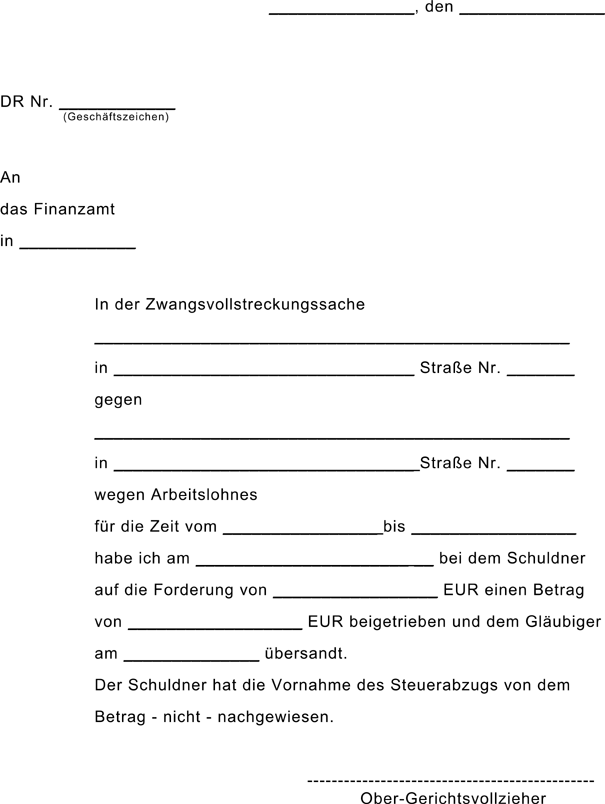 Muster: Anzeige nach § 62 Abs. 1